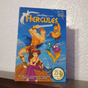 Disney Parks Movie Hercules VHS Pin Set of 2 Limited Release Series 3 1/5